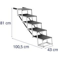 Wiesenfield Aluminijaste zložljive pasje stopnice višine 81 cm do 68 kg - 5 stopnic