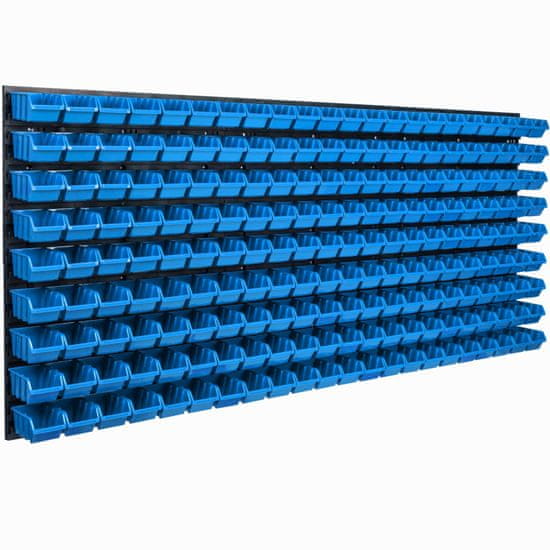 botle Stenska plošča za orodje 173 x 78 cm z 198 kos Škatla viseče Modra Sistem za shranjevanje XL