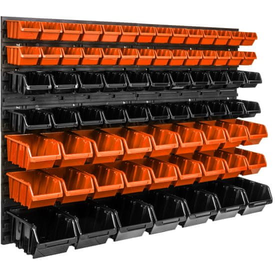 botle Stenska plošča za orodje 115 x 78 cm z 75 kos Škatla viseče Oranžna in Črna Sistem za shranjevanje