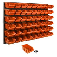 botle Stenska plošča za orodje 115 x 78 cm z 54 kos Škatla viseče Oranžna škatle Sistem za shranjevanje