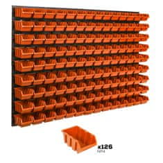 botle Stenska plošča za orodje 115 x 78 cm z 126 kos Škatla viseče Oranžna škatle Sistem za shranjevanje