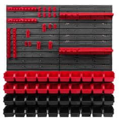 botle Stenska plošča za orodje 77 x 78 cm z 40 kos Škatla viseče Rdeča in Črna škatle plastika