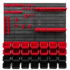 botle Stenska plošča za orodje 77 x 78 cm z 28 kos Škatla viseče Rdeča in Črna Držala Delavnica Garaža