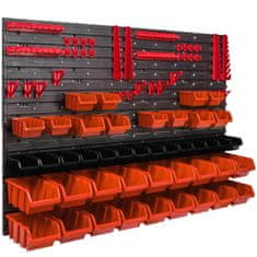 botle Stenska plošča za orodje 115 x 78 cm z 44 kos Škatla viseče Oranžna in Črna škatle plastika