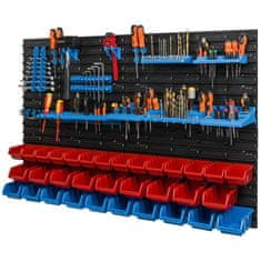 botle Stenska plošča za orodje 115 x 78 cm z 33 kos Škatla viseče škatle plastika