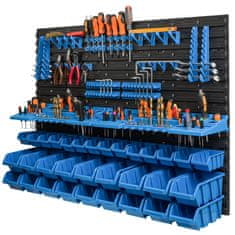 botle Stenska plošča za orodje 115 x 78 cm z 32 kos Škatla viseče škatle plastika