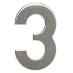 Številka "3", 50 mm, samolepilna, iz nerjavečega jekla