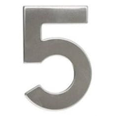 Številka "5", 50 mm, samolepilna, iz nerjavečega jekla