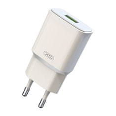 XO L92D omrežni polnilnik, 1x USB, 18W, QC 3.0 (bela)