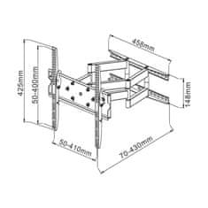 Techly Techly 23-55" stenski nosilec za televizor LED LCD Full-Motion Dual Arm" ICA-PLB 147M