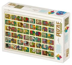 D-Toys Puzzle vzorec: sloni 1000 kosov