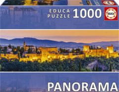 Educa Panoramska sestavljanka Sončni zahod v Španiji: Alhambra, Granada 1000 kosov