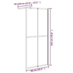 Vidaxl Pregrada za tuš 90x195 cm temno kaljeno steklo