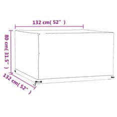 Vidaxl Prevleka za vrtno pohištvo 2 kosa 8 obročkov 132x132x80 cm