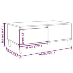 Vidaxl Klubska mizica sonoma hrast 90x50x36,5 cm inženirski les