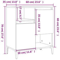 Vidaxl Komoda 2 kosa črna 60x35x70 cm inženirski les