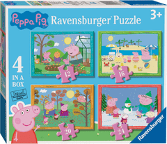 Ravensburger Pepin Pig Puzzle: Sezone 4v1 (12, 16, 20, 24 kosov)