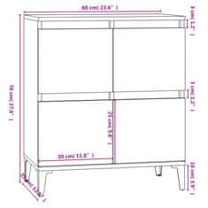 Vidaxl Komoda dimljeni hrast 60x35x70 cm inženirski les