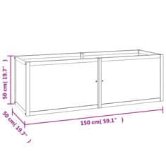 Vidaxl Visoka greda 150x50x50 cm trdna tikovina