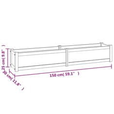 Vidaxl Visoka greda 150x30x25 cm trdna tikovina