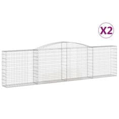 Vidaxl Obokane gabion košare 2 kosa 400x30x100/120 cm pocinkano železo