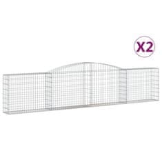 Vidaxl Obokane gabion košare 2 kosa 400x30x80/100 cm pocinkano železo