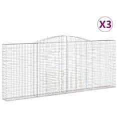 Vidaxl Obokane gabion košare 3 kosi 400x30x160/180 cm pocinkano železo