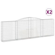 Vidaxl Obokane gabion košare 2 kosa 400x30x120/140 cm pocinkano železo