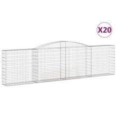 Vidaxl Obokane gabion košare 20kosa 400x30x100/120 cm pocinkano železo