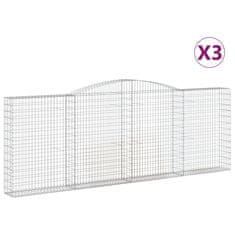 Vidaxl Obokane gabion košare 3 kosi 400x30x140/160 cm pocinkano železo