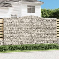 Vidaxl Obokane gabion košare 3 kosa 400x30x220/240 cm pocinkano železo