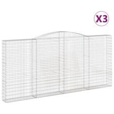 Vidaxl Obokane gabion košare 3 kosi 400x30x180/200 cm pocinkano železo