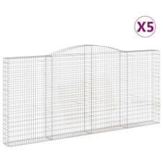 Vidaxl Obokane gabion košare 5 kosov 400x30x180/200cm pocinkano železo