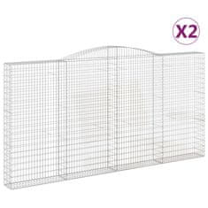 Vidaxl Obokane gabion košare 2 kosa 400x30x200/220 cm pocinkano železo