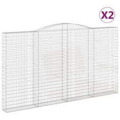 Vidaxl Obokane gabion košare 2 kosa 400x30x220/240 cm pocinkano železo