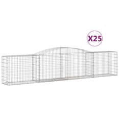 Vidaxl Obokane gabion košare 25 kosov 400x50x80/100 cm cinkano železo