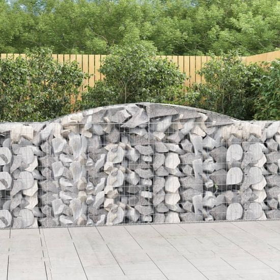 Vidaxl Obokane gabion košare 7 kosi 400x50x100/120cm pocinkano železo