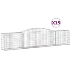 Vidaxl Obokane gabion košare 15 kosov 400x50x80/100 cm cinkano železo