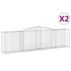 Vidaxl Obokane gabion košare 2 kosi 400x50x100/120cm pocinkano železo