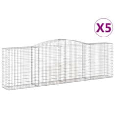 Vidaxl Obokane gabion košare 5 kosov 400x50x120/140cm pocinkano železo