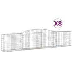 Vidaxl Obokane gabion košare 8 kosov 400x50x80/100 cm cinkano železo