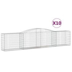 Vidaxl Obokane gabion košare 10 kosov 400x50x80/100 cm cinkano železo