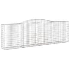 Vidaxl Obokane gabion košare 3 kosi 400x50x120/140 cm pocinkano železo