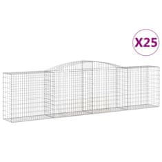 Vidaxl Obokane gabion košare 25 kosi 400x50x100/120cm pocinkano železo