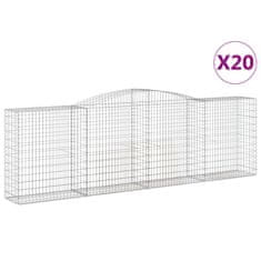 Vidaxl Obokane gabion košare 20kosa 400x50x120/140 cm pocinkano železo