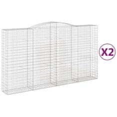 Vidaxl Obokane gabion košare 2 kosa 400x50x220/240 cm pocinkano železo