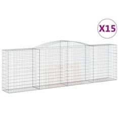 Vidaxl Obokane gabion košare 15 kosov 400x50x120/140cm cinkano železo