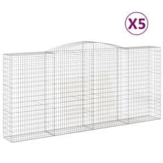 Vidaxl Obokane gabion košare 5 kosov 400x50x180/200cm pocinkano železo