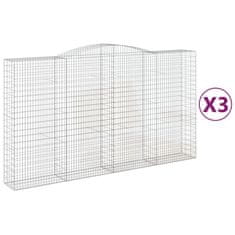 Vidaxl Obokane gabion košare 3 kosa 400x50x220/240 cm pocinkano železo