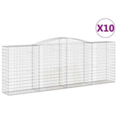 Vidaxl Obokane gabion košare 10kosov 400x50x140/160cm pocinkano železo